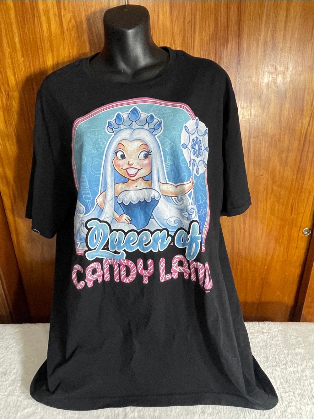 Hasbro Black 'Queen of Candyland' Graphic Tee with Pink & Blue Print